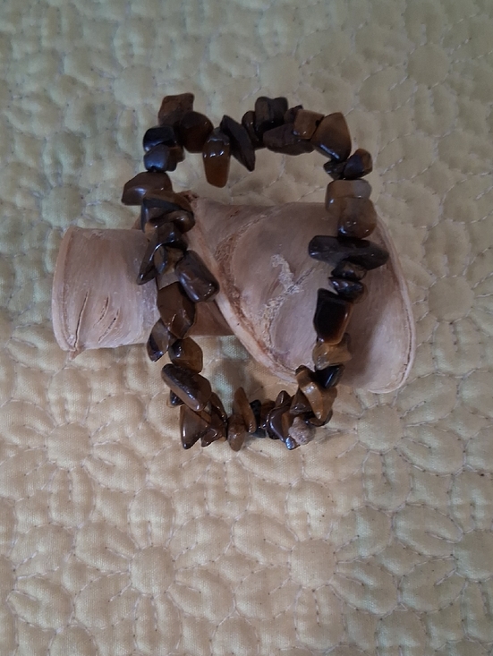 The Unbranded Brand Jewelry - Polished Brown Tiger Eye Chip Bracelet - Stretch Style